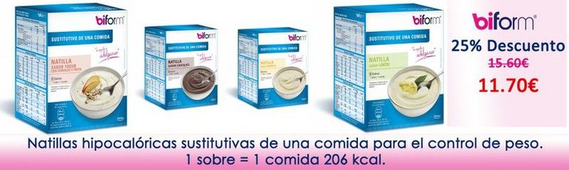 Oferta exclusiva para nuestros clientes. Natillas sustitutivas Biform de Dietisa con un 25% de descuento.