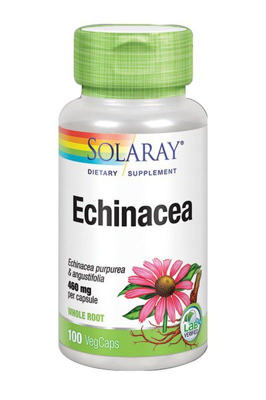 Echinacea Angustifolia & Purpurea 460 mg 100 cápsulas de Solaray