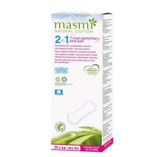 2 en 1 Protegeslips Maxi Plus / Compresa Ultra Mas de Masmi