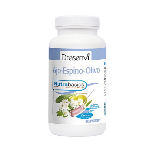 Ajo Espino Olivo 500 mg bote 120 perlas Nutrabasic de Drasanvi