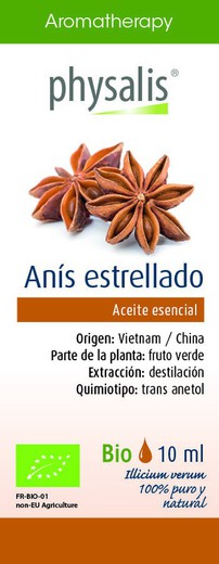 Aromaterapia Aceite Esencial Anís Estrellado 10 ml BIO de Physalis