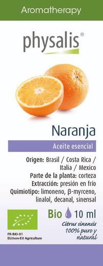 Aromatherapy Aceite Esencial de Naranja 10ml Bio de Physalis