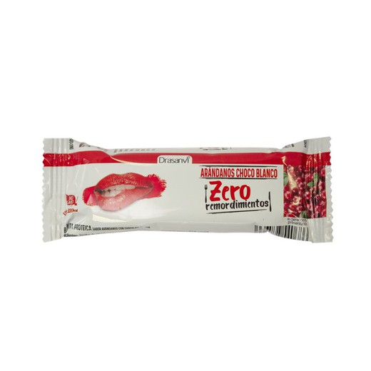 Barrita proteica arándanos-chocolate blanco 35 gr Zero Remordimientos de Drasanvi