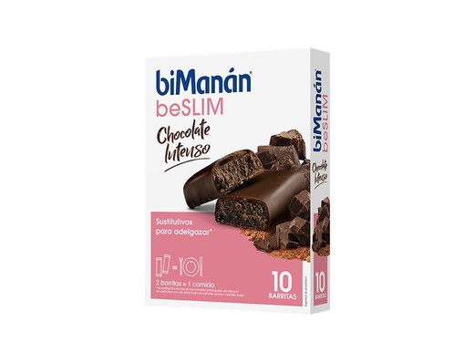 Bimanán Beslim barritas sabor Chocolate-Intenso 10 unidades