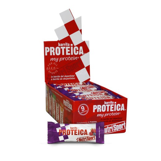 Barrita Proteica Frutos Rojos caja de 24 unidades de Nutrisports