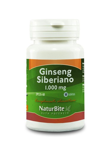 Ginseng siberiano 1  000 mg  60 tabletas