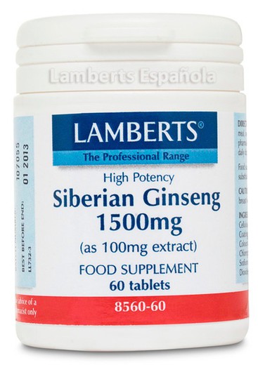 Ginseng siberiano 1500mg 60 cápsulas