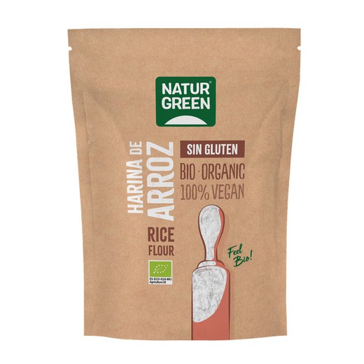 Harina de Arroz Bio Sin Gluten 500 gr de Naturgreen