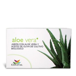 Jabón Natural de Aceite de Oliva de Aloe Vera pastilla de 100 gr de Conatal