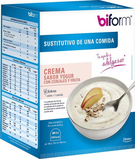 Crema Biform Yogur y Cereales 6 sobres Dietisa
