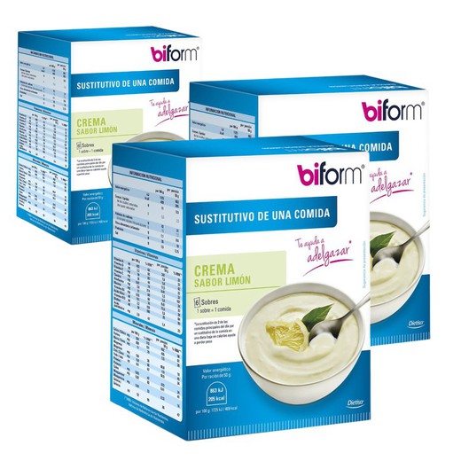 Pack 3x2 Crema Biform Limón 6 sobres Dietisa