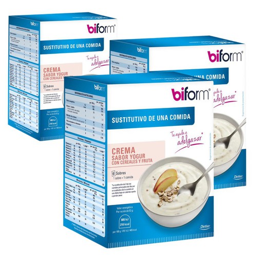 Pack 3x2 Crema Biform Yogur y Cereales 6 sobres Dietisa