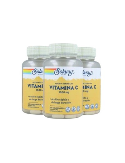 Pack 3X2 Vitamina C 1000 mg 100 comprimidos Solaray