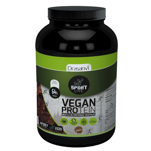 Proteína vegetal Sport Live sabor chocolate brownie 600 gr de Drasanvi