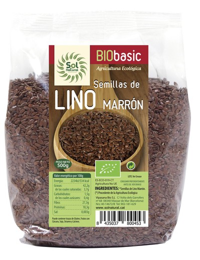 Semillas de Lino Marron Bio 500 G