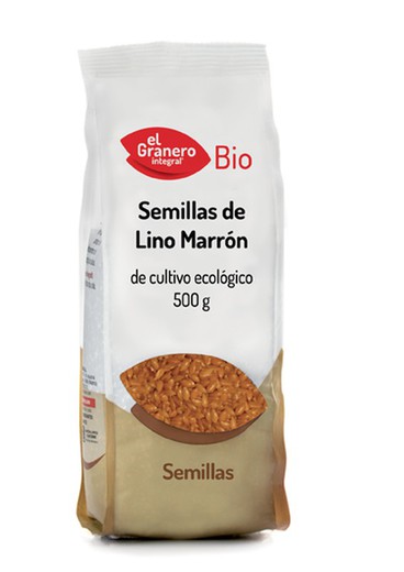 Semillas de Lino Marron Bio 500 gr Tostadas de El granero