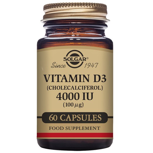 Vitamina d3 4000 ui 100 mcg 60 cápsulas vegetales