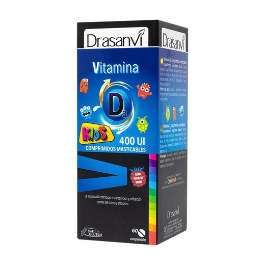 Vitamina D3 kids 400 UI 60 comprimidos masticables de Drasanvi