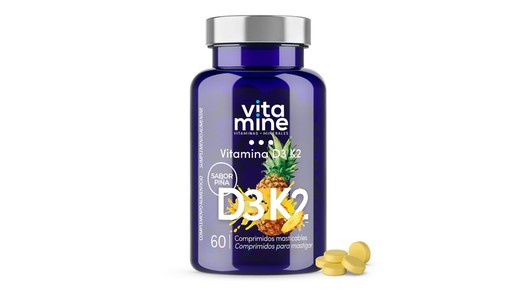 Vitamina D3 y K2 60 comprimidos masticables