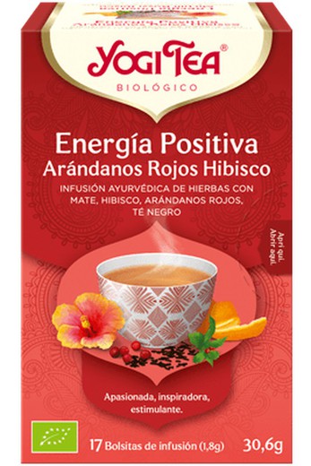 Yogi Tea Energía Positiva Arándanos Rojos Hibiscos