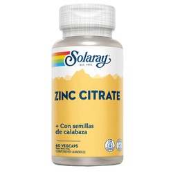 Zinc Citrate con Semilla de Calabaza 60 cápsulas de Solaray