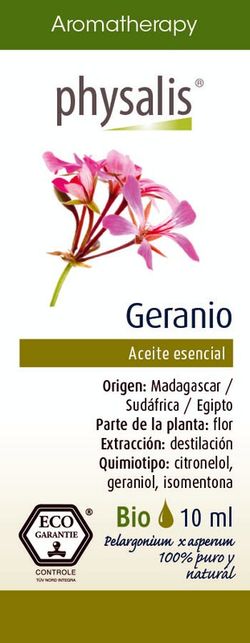 Aromaterapia Aceite Esencial Geranio Bio 10 ml de Physalis