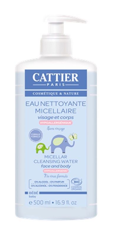 Agua Limpiadora Micelar Bebe Cara/Cuerpo 500 ml de Cattier Paris