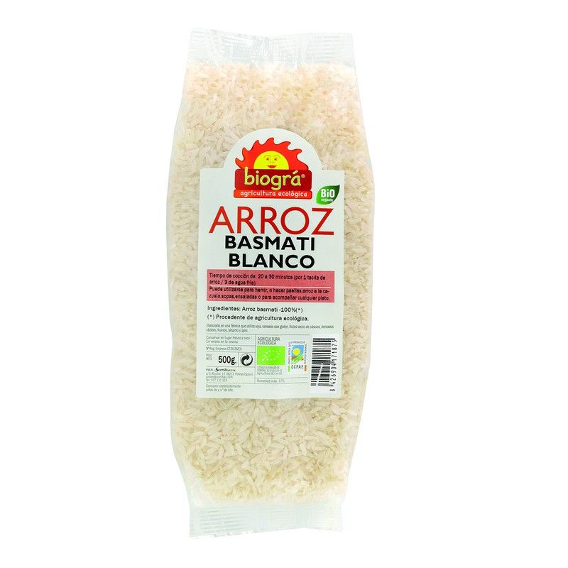 Arroz Basmati Blanco 500g Biogra Bio 015297 cereales — La Dietética Barcelona