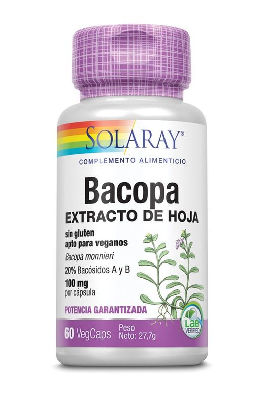 Bacopa 100 mg 60 cápsulas vegetales