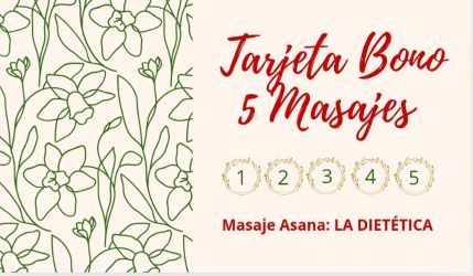 Tarjeta Bono 5 masajes de La Dietética