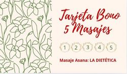Tarjeta Bono 5 masajes de La Dietética