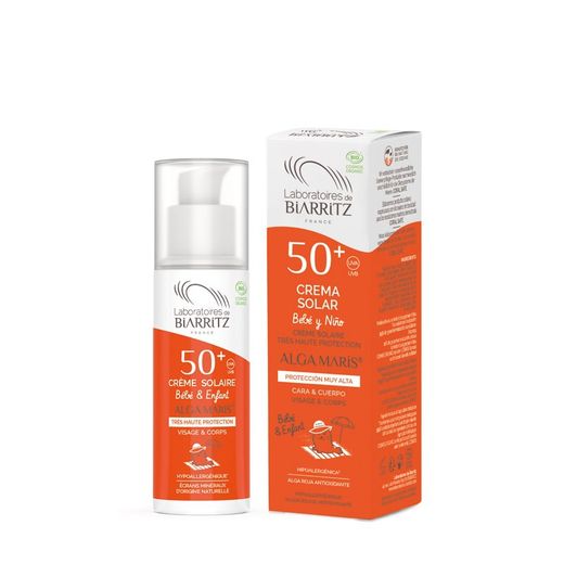 Crema Solar SPF50+ 100ml bebes y niños Certificada Orgánica de Alga Maris