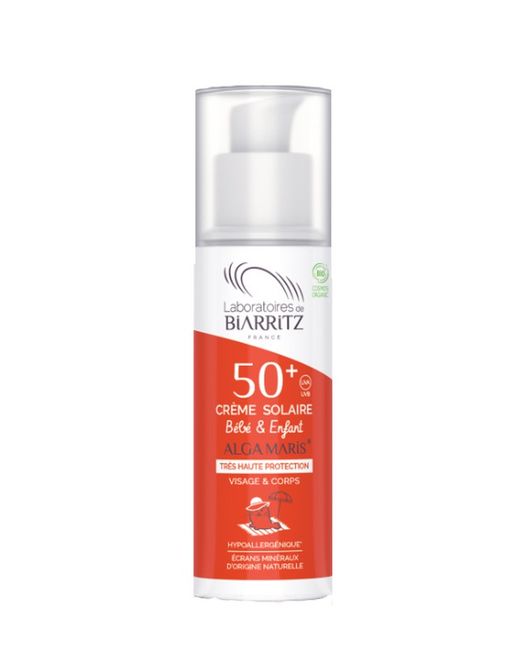 Crema Solar SPF50+ 100ml bebes y niños Certificada Orgánica de Alga Maris