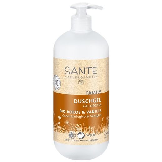 Gel de ducha de coco orgánico y vainilla de Sante