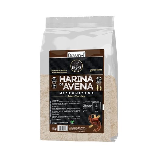 Harina de Avena Sabor Chocolate 1 Kg Sport Live Drasanvi