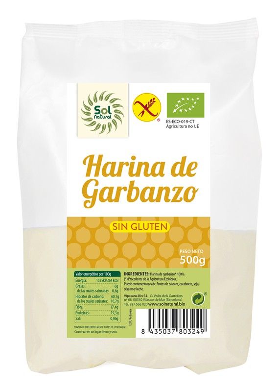 Harina de Garbanzo Sin Gluten Bio 500 G 267402 cereales — La Dietética Barcelona