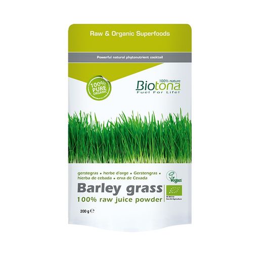 Hierba Cebada Polvo Barley Grass Raw Juice Powder de Biotona