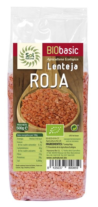 Lenteja Roja Bio 500 G