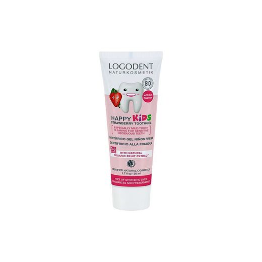 Logodent Naturkosmetik Dentífrico gel 50ml sabor fresa Happy Kids de Logona