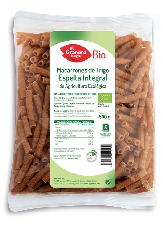 Macarrones Espel Int Bio 500 gr de El Granero