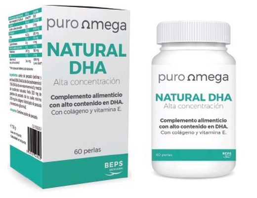 Natural DHA Alta Concentración 60 Perlas de Puro-Omega