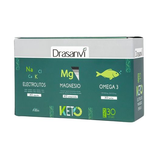 Pack Keto Electrolitos + Magnesio + Omega 3 de Drasanvi