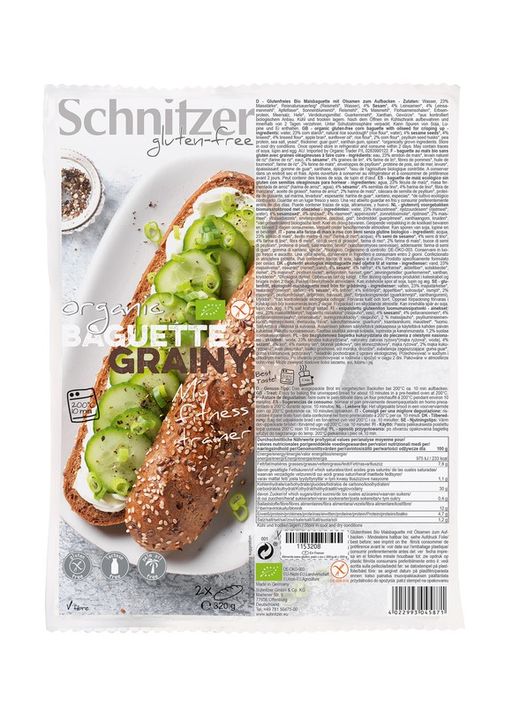 Pan Baguette Semillas gr ainy S/G Schnitzer 320 G
