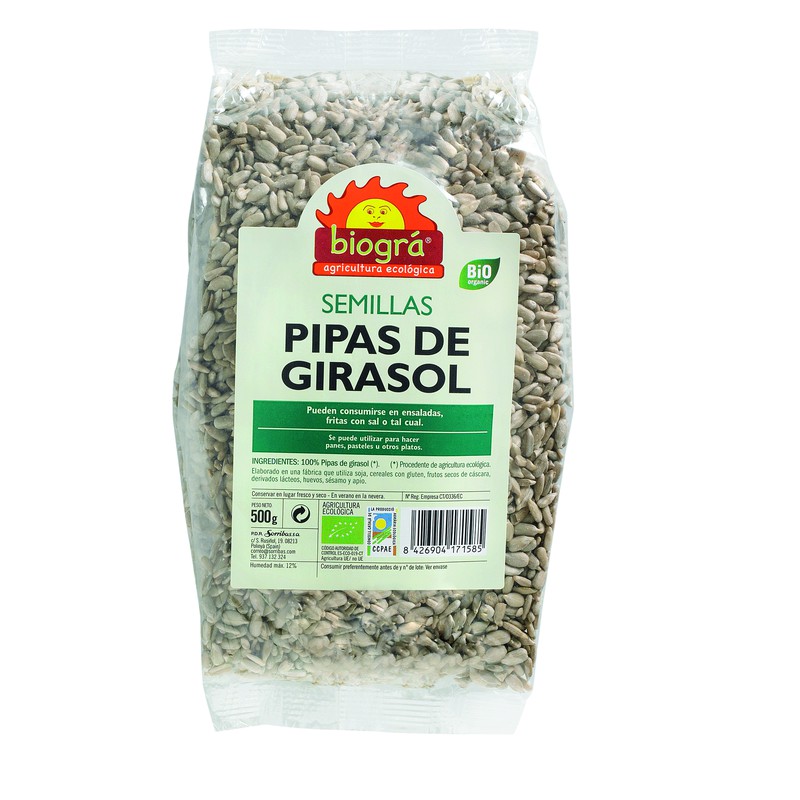 Pipas de Girasol 500 gr Biogra Bio — La Dietética Barcelona