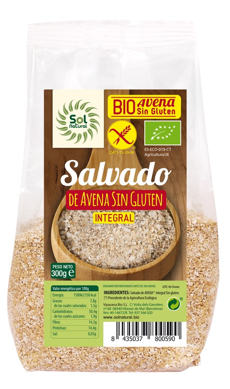 Salvado de Avena Sin Gluten Bio 300 Gramos — La Dietética Barcelona