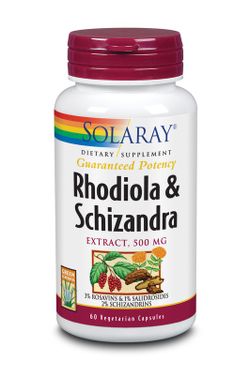 Schizandra & rodhiola 500 mg 60 cápsulas vegetales
