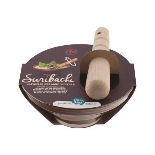 Suribachi & Surikogi (18 Cm) Mortero Japonés Terrasana