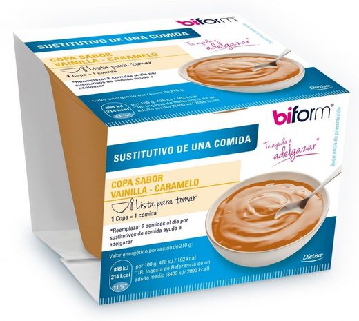 Sustitutivo  Copa sabor vainilla-caramelo individual Biform de Dielisa