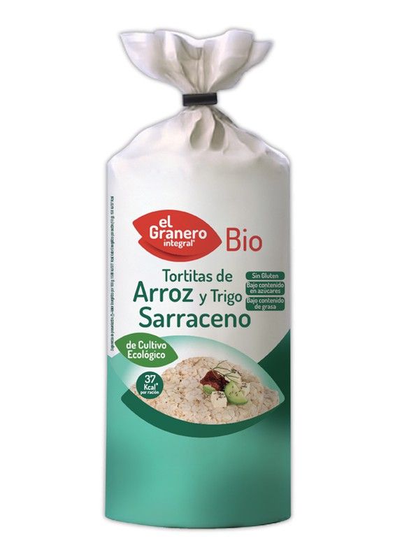 Tortitas de Trigo Sarraceno y Arroz Bio 115 gr de El Granero — La