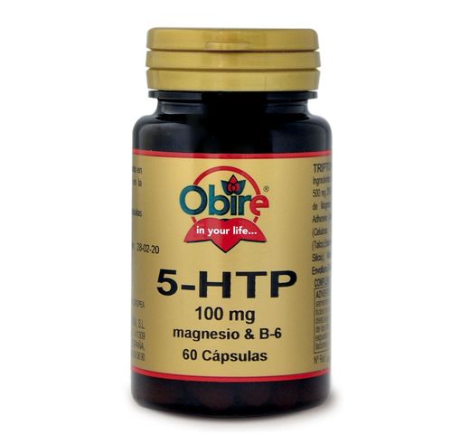 Triptofano 5 htp 100 mg + magnesio + b6 60 cápsulas